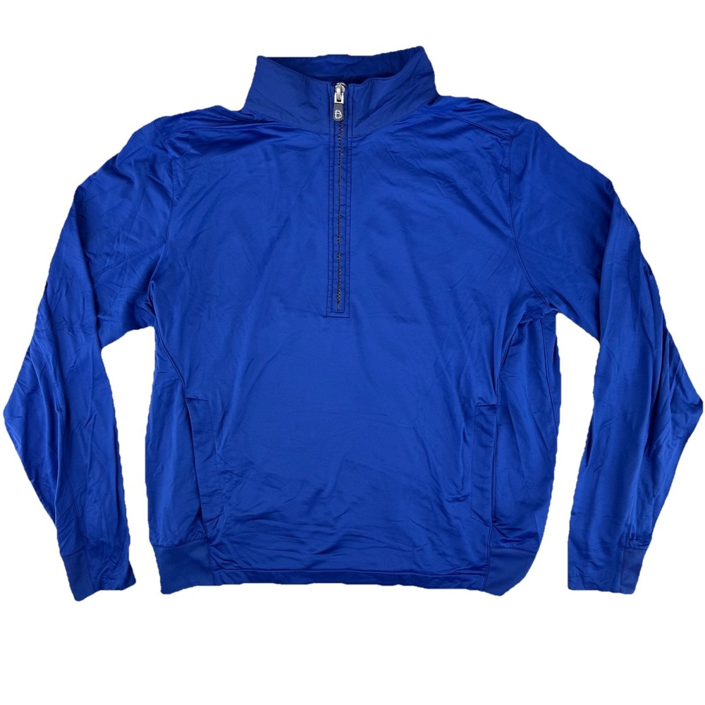 B. Draddy 1/4 Zip Golf Pullover Sweater Mens Large Blue‎